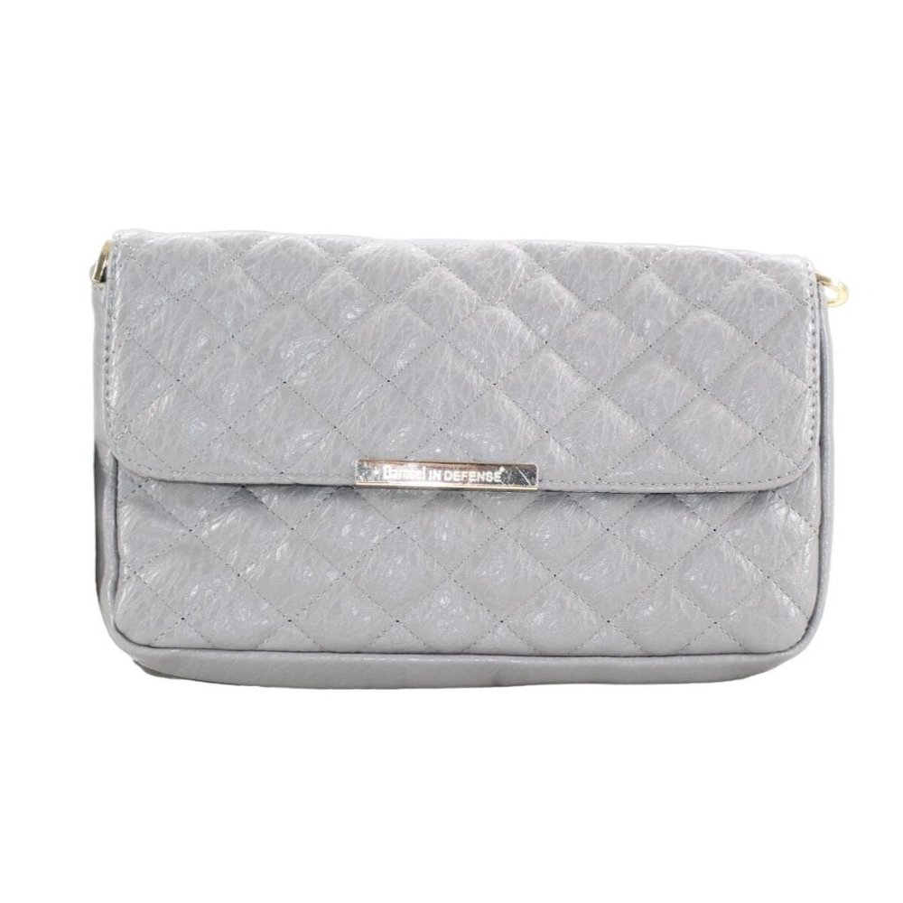 NWT! Damsel in Defense The Daphne Gray Quilted Conceal Carry Clutch Handbag